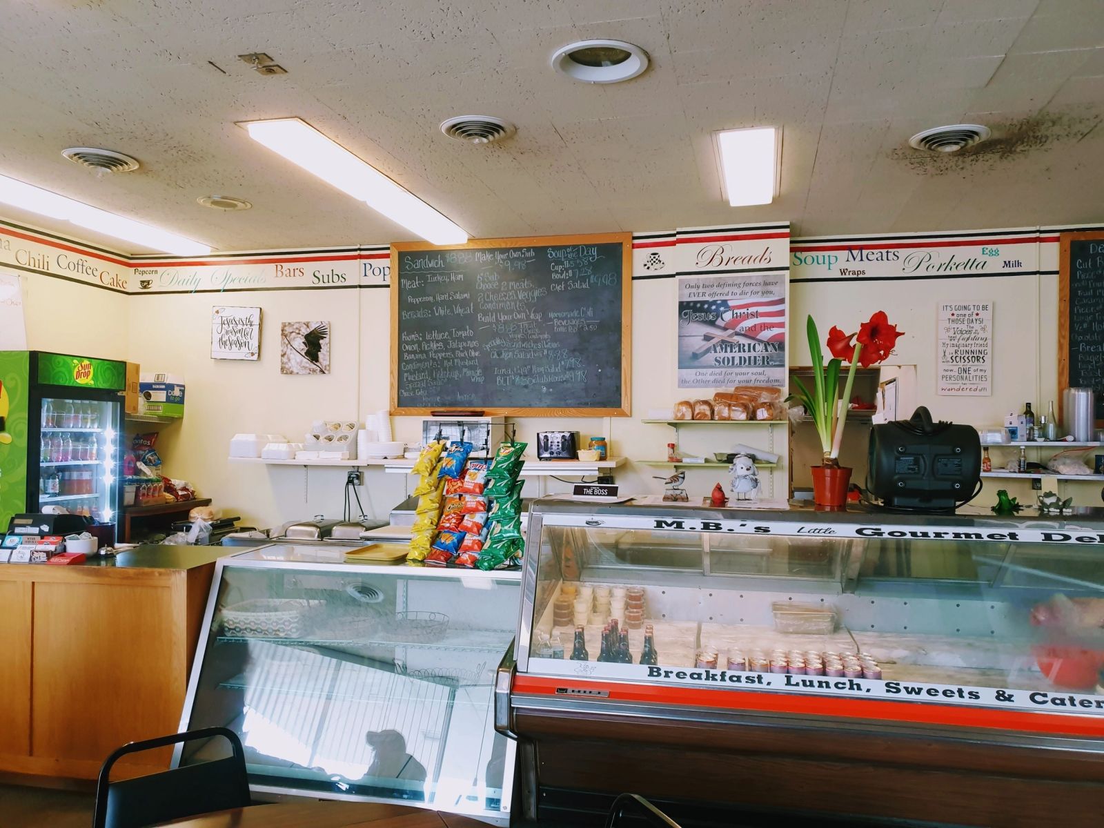Ground-floor deli and cafe counter inside the 302 Chestnut building